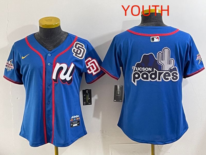 Youth 2025 San Diego Padres Blank Blue All star Nike MLB Jersey style 04->youth mlb jersey->Youth Jersey